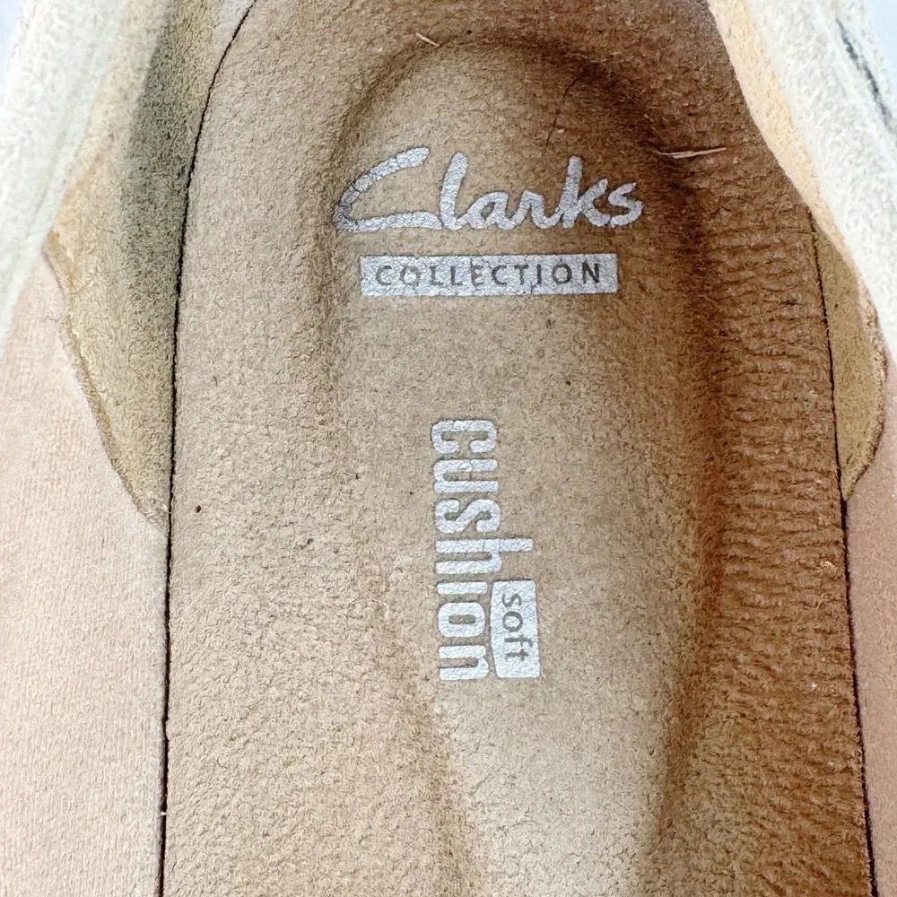 Clarks Azella Theoni Leather Slip-On Snakeskin Animal Print Flats Brown Tan 9